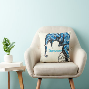 Persoonlijke New Baby Boy's Room Circus Elephant Kussen