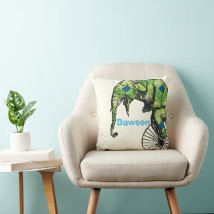 Persoonlijke New Baby Boy's Room Circus Elephant Kussen