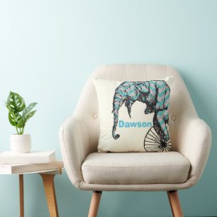 Persoonlijke New Baby Boy's Room Circus Elephant Kussen