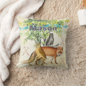 Persoonlijke New Baby Boy's Room Cute Fox and Owl Kussen (Deken)