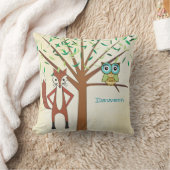 Persoonlijke New Baby Boy's Room Cute Fox and Owl Kussen (Deken)