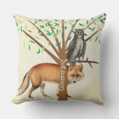 Persoonlijke New Baby Boy's Room Cute Fox and Owl Kussen (Voorkant)