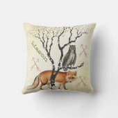 Persoonlijke New Baby Boy's Room Cute Fox and Owl Kussen (Achterkant)