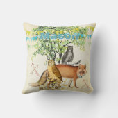 Persoonlijke New Baby Boy's Room Cute Fox and Owl Kussen (Achterkant)