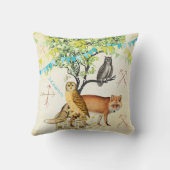 Persoonlijke New Baby Boy's Room Cute Fox and Owl Kussen (Achterkant)