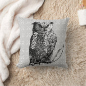 Persoonlijke New Baby Boy's Room Grey Owl Kussen (Deken)