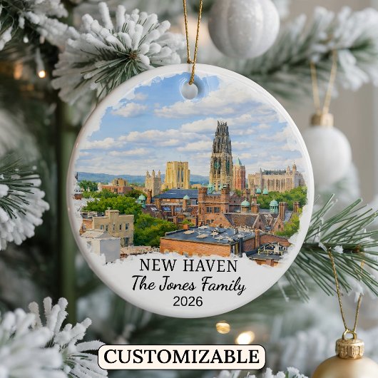 Persoonlijke New Haven Versiering Aangepaste Conne Keramisch Ornament