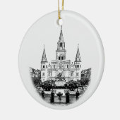 Persoonlijke New Orleans Jackson Square Kerstmis Keramisch Ornament (Links)