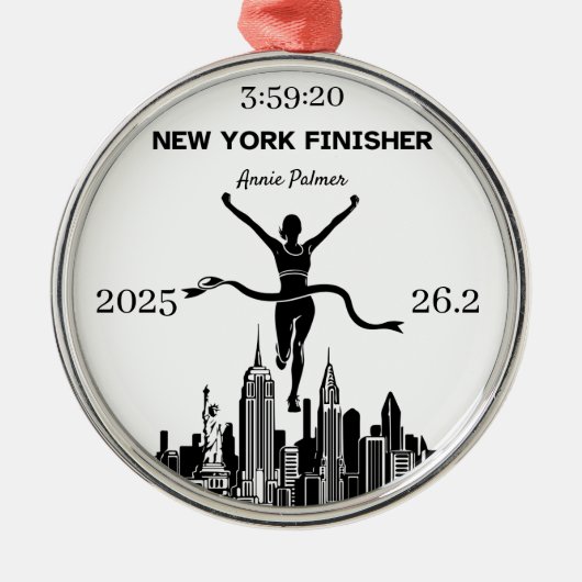 Persoonlijke New York Marathon Finish Ornament (Voorkant)