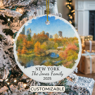 Persoonlijke New York Ornament, Central Park Keramisch Ornament