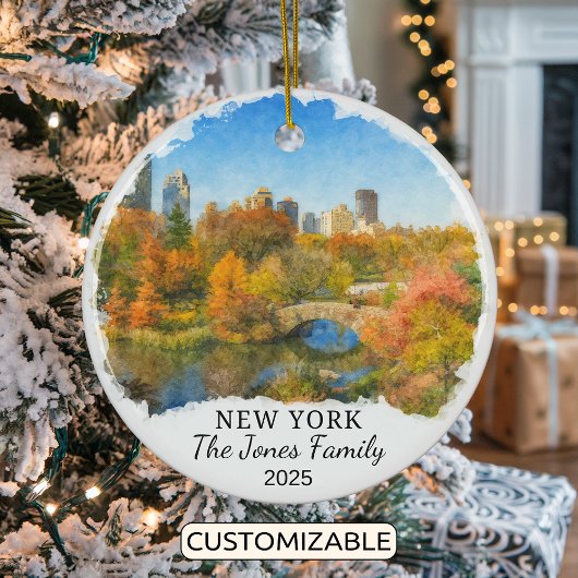 Persoonlijke New York Ornament, Central Park Keramisch Ornament
