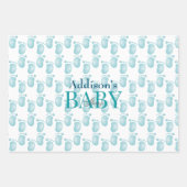 Persoonlijke Newborn Baby Boy Shower Inpakpapier Vel (Voorkant)