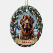 Persoonlijke Newfoundland Kerstmis Keramisch Ornament (Rechts)