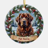 Persoonlijke Newfoundland Kerstmis Keramisch Ornament (Voorkant)