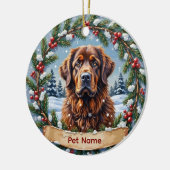 Persoonlijke Newfoundland Kerstmis Keramisch Ornament (Links)