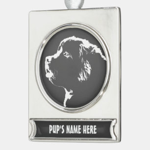 Persoonlijke Newfoundlander Siervoorwerp Honden De Verzilverd Banner Ornament