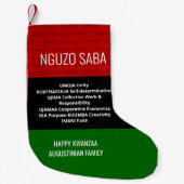 Persoonlijke NGUZO SABA 7 Principes Happy Kwanzaa Kleine Kerstsok (Voorkant)