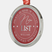 Persoonlijke Nice List-medaille-ornament Metalen Ornament (Links)