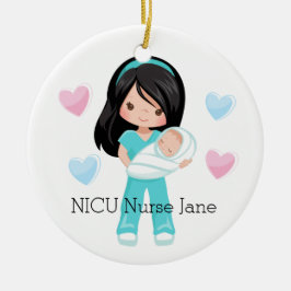 Persoonlijke NICU verpleegster met Baby kerst Keramisch Ornament