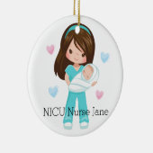 Persoonlijke NICU verpleegster met Baby kerst Keramisch Ornament (Rechts)