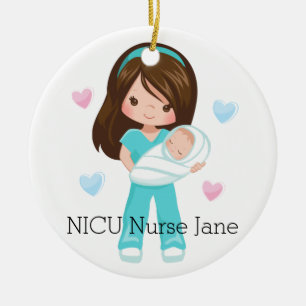 Persoonlijke NICU verpleegster met Baby kerst Keramisch Ornament