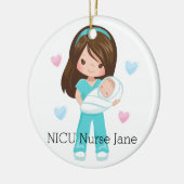 Persoonlijke NICU verpleegster met Baby kerst Keramisch Ornament (Links)