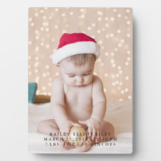 Persoonlijke nieuwe baby kerstfeestelijke fotograf fotoplaat (voorkant)