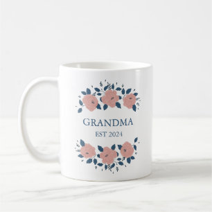 Persoonlijke Nieuwe Oma Grootmoeder Roze Bloemen Koffiemok