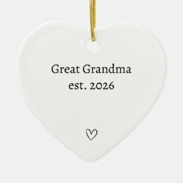 Persoonlijke Nieuwe Oma Hart Keramisch Ornament