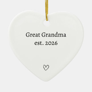 Persoonlijke Nieuwe Oma Hart Keramisch Ornament