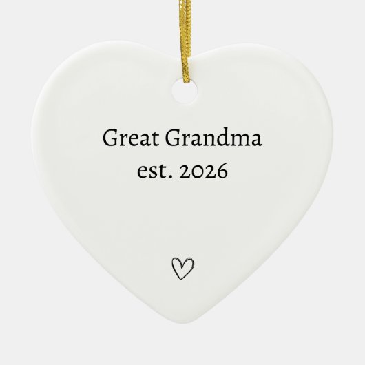 Persoonlijke Nieuwe Oma Hart Keramisch Ornament (Voorkant)