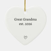 Persoonlijke Nieuwe Oma Hart Keramisch Ornament (Achterkant)