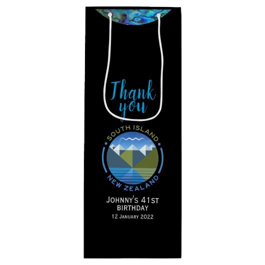 PERSOONLIJKE NIEUWE ZEELAND ZUID-ISLAND WINE GIFT  WIJN CADEAUTAS (Voorkant)