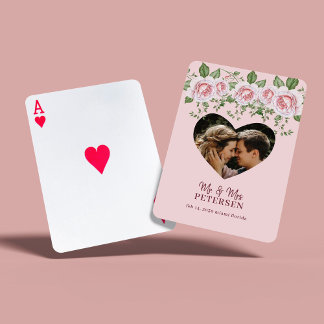 Persoonlijke nieuwigheids foto bruiloft pokerkaarten