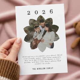 Persoonlijke Nieuwjaarskaart met één foto 2026 Feestdagenkaart