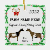 Persoonlijke Nigeriaanse Dwarf Dairy Goat Kerstmis Keramisch Ornament (Voorkant)