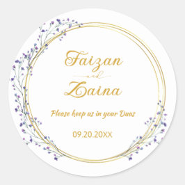 Persoonlijke Nikkah Shaadi Islamitische Trouwstick Ronde Sticker
