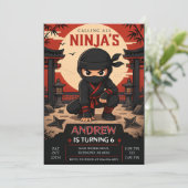 Persoonlijke Ninjas verjaardagsfeestje Kaart (Staand voorkant)