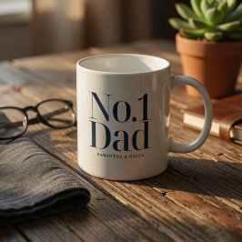 Persoonlijke No.1 Papa | Op maat gemaakte naam Vad Koffiemok