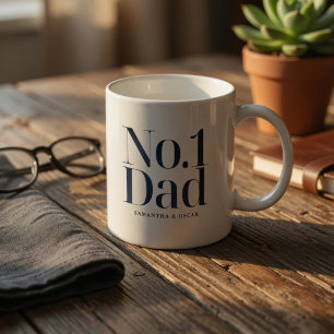 Persoonlijke No.1 Papa   Op maat gemaakte naam Vad Koffiemok