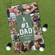 Persoonlijke No.1 Vader Golf Handdoek met Foto's