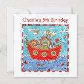 Persoonlijke Noach's Ark Verjaardag Uitnodiging (Voorkant)