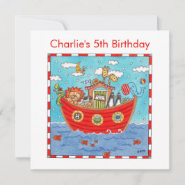 Persoonlijke Noach's Ark Verjaardag Uitnodiging