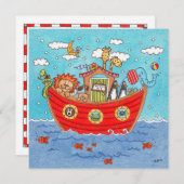Persoonlijke Noach's Ark Verjaardag Uitnodiging (Voorkant / Achterkant)