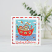 Persoonlijke Noach's Ark Verjaardag Uitnodiging (Staand voorkant)