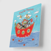 Persoonlijke Noach's Ark Vierkante Klok (Hoek)