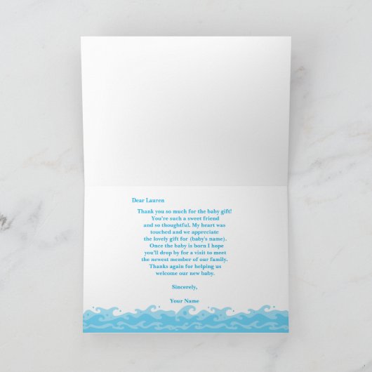 Persoonlijke Noahs Ark Hartelijk dank Bedankkaart (Binnen)