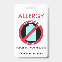 Persoonlijke noodhulp bij zuivelallergie voor kind badge