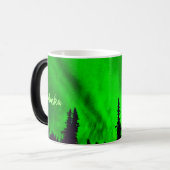 Persoonlijke noordelijke lichten boven Alaska-morp Magische Mok (Voorkant links)