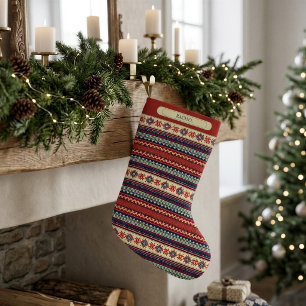 Persoonlijke Noordse Fair Isle Kerstsok Kleine Kerstsok